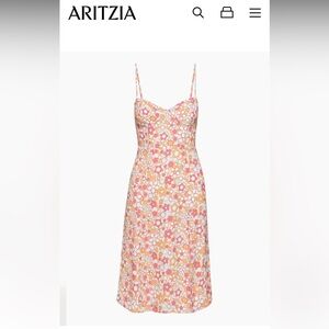 floral viola midi dress in birch/orange sorbet